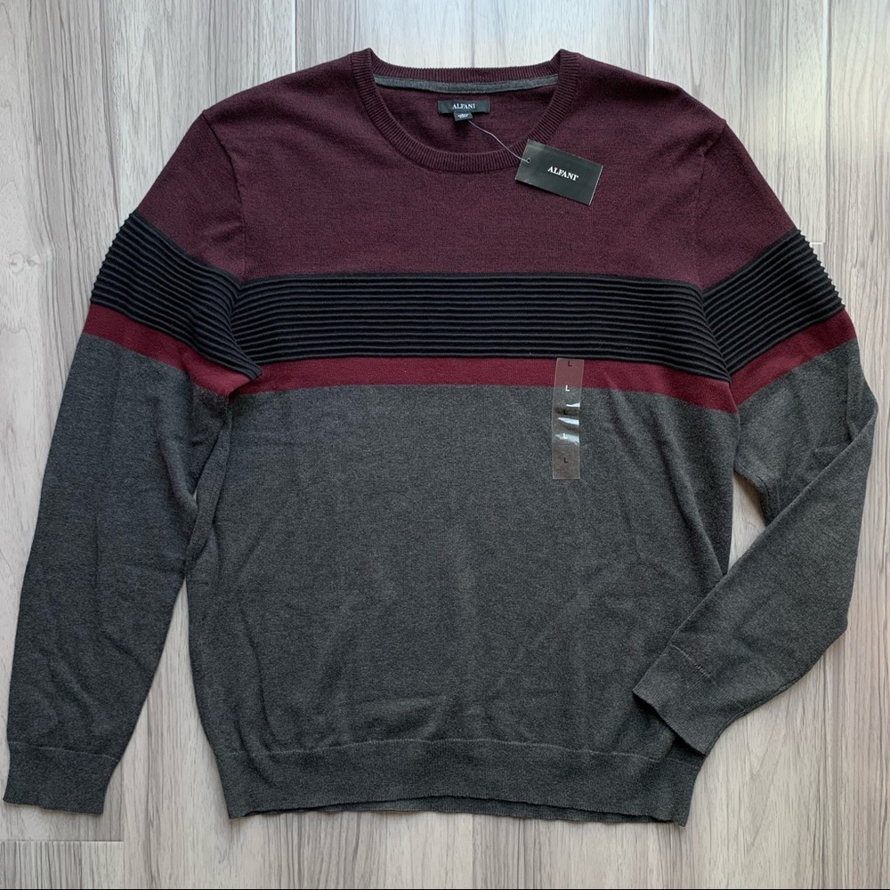 NWT Alfani Colorblock Stripe Pullover Sweater